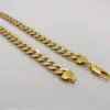2-Tone 18k Gold Filled Curb Chain Necklace Bracelet Jewelry Set For Men Party Birthday