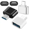 Micro Type C Adapter Converter USB OTG Adapters för Samsung Android Phone Tangentbord PC Camera White Black