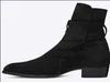 Men Wyatt Biker -laarzen gestapeld Heel echte lederen Anke Boot Men Battle Booties Plus Maat 384671738103999795