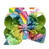 8 "Big Bowknot Headwear Sequin Rainbow Jojo Siwa Hårklipp för tjejer Barn Handgjorda Boutique Hårbågar Barntillbehör 20 färger