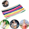 Women Sweatbands Football Yoga Pure Hair Bands Anti-slip Elastic Rubber Thin Sports Headband Men Hair Accessories Headwrap 12 Colors