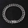 New Fashion Mens Hiphop Bracciale a catena cubana Oro argento Colore ghiacciato Cubic Zirconia Bracciale Punk Gioielli Regali per gli uomini2996