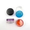 Round Colorful Clear Plastic Cosmetic Container with Screw Cap 3g 3ML 5g 5ML Cream Wax Oil Jar Lip Balm Pill Storage Vial Bottle Smoking Makeup Accessories