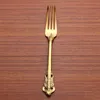 Lace cutlery set Stainless steel golden color spoon knife fork flatware gold restaurant hotel dining accessories