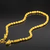 2019 new sand golden copper gilded beads faucet necklace men sand gold hollow chain