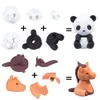 Ej giftiga penna Erasers, Avtagbara montering Zoo Animal Erasers för Party Favors, Fun Games Prises, Kids Puzzle Leksaker