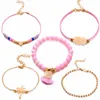 Braccialetto cuore ananas boemia per donna tessuto fatto a mano perline rosa bracciali Pulseras Mujer regali gioielli nappa