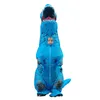 T-Rex Dinossauro Inflável Traje Inflável Halloween Terno Inflável Traje Mascote Azul para Crianças 267S