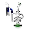 8 Inch Newest Klein Tornado Percolator Glass Hookah Bong Recycler Water Pipes 14mm Joint Oil Dab Rigs With Ash Catcher Blue Green