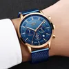 Lige Nieuwe Heren Horloges Mannelijke Mode Topmerk Luxe Rvs Blue Quartz Horloge Mannen Casual Sport Waterdichte Horloge Relojes V191115