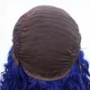 Wigs Wholesale Deep Curly Lace Front Wig blue Hair Heat Resistant Fibers Synthetic Lace Front Wig Glueless Half Hand Tied for All Women