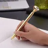 Bolígrafos Mini Metal 1.0mm Crystal Diamond Ball Point Pen Black Tinta Color Escritura para niños Oficina Escuela Papelería1