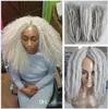 12 Packs Full Head Grey Color Marley Braids Hair 20inch Black Color Ombre Synthetic Hair Extensions Kinky Twist Braiding Free Shipping