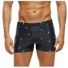 Mäns badkläder män shorts avslappnad strand slitage print simning trunkar byxor vattentät kort sexig badande man brief1