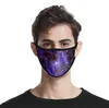 Maschera per il viso stampata in 3D Uomo Donna Bambini Maschera per la bocca in seta di ghiaccio Lavabile per esterni Parasole UV Maschera protettiva per l'universo del cielo