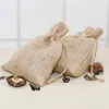 Torby sznurkowe Jute Wedding Party Favors Pakiet Naturalny Pościel Burlap Biżuteria Pokrowiec Suchy Kwiat Cukierki Czekoladowe Worki do przechowywania żywności