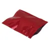 赤ジッパーシーリングパッケージマイラーバッグ袋100ピースドライフード貯蔵光沢のあるパッケージ袋サンプル化粧品パックバッグ7.5 * 6.5cm（2.95 * 2.55 "）