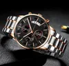 Top Brand Crrju Luxury Men mode Business Watches Men's Quartz Date Clock Man rostfritt stål handledsklocka Reloj Hombre