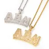 Hip Hop Iced Out Diamond Letter ABM Pendant Gold Silver Plated Micro Paved Cubic Zircon Mens Hip Hop Jewelry Gift301U