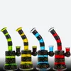 Mini Bongs d'eau colorés narguilés verre Jet Perc 7 pouces plate-forme pétrolière barboteur Dab 14.4mm Joint tuyaux en nid d'abeille à fumer lourd