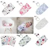 Nyfödd spädbarn baby swaddle sovsäckar baby muslin filt + huvudband baby mjuk bomull kokong sömn säck huvudband 2st set a287