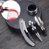 4pcs/set Wine Bottle Opener Stopper Pourer Accessories Corkscrew Kit Openers Alcohol Tools Stoppers Hippocampal knife Gift Boxes BH3595 TQQ