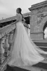 Julie Vino 2019 A Line Abito da sposa Gioiello Collo cristalli Abiti da sposa Abiti da sposa Pizzo Vestido De Novia Sweep Train Abiti da sposa abitudine