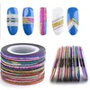 30pcs / set Uñas creación de bandas de cinta Línea mixta de uñas colorido etiquetas engomadas del arte de la tira Rollos Adhesivos para las decoraciones