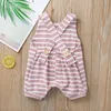 Baby Rompers Designer Clothes Boys Girls Striped Suspender Jumpsuits Infant Summer Sleeveless Onesies Toddler Soft Cotton Clothes C851