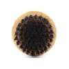 Moq 50 pcs OEM escova de barba de madeira personalizado laser gravado redondo de barba de madeira redondo com javali javali cabelo homens groomers lx7686