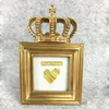 Mode barock stil fotoram guldkrona dekor kreativ harts bild skrivbordsram gåva hem bröllop dekoration