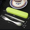 Stainless Steel Dinner Set Travel Camping Cutlery Tableware Set Dinnerware farm party Case Kit Fast Shipping F3646