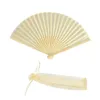 10 Stks Gepersonaliseerde Gegraveerde Vouwen Handvouw Vintage Fans Outdoor Organza Gift Bag Bruiloft Baby Douche Gunsten