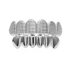 Hommes or argent dents grillz 6 haut bas Faux dentaire grilles de dents pour femmes Hip Hop rappeur bijoux de corps cadeau GB1193