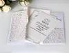 Laser gesneden bruiloft uitnodigingen met RSVP-kaarten roze op maat gemaakte bloemen gevouwen bruiloft uitnodigingskaarten met enveloppen BW-HK153