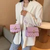 Designer- الاكريليك سلسلة PU جلد اللوحة حقيبة CROSSBODY حقيبة للمرأة 2020 لون الصلبة سيدة حقائب الكتف أنثى الصليب الجسم