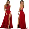 Seksowna Sukienka Lato Kobiety Szczur Koronki Wysokiej Talii Off Ramię Czarny Red Slip Silk Long Dress Party Club Zst089