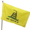 Nie stąpaj na mnie Gadsden Flag Banner Wiszące Kryty Outdoor Decoration Fade Odporne na płótno Płótno Tea Party Flags Poliester Mosiądz Grommet 3x5 ft