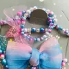 Set di gioielli con perline a sirena per bambini Collana di moda GradualColor Collana a sirena con bracciale Vestito a forcina Regalo di Natale 3 pezzi / set RRA2030