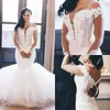 Mermaid Arabic Lace Plus Size Dresses Long Sleeves Cheap Sexy Bridal Dress Elegant Off the Shoulder Wedding Gowns