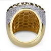 High Quality Yellow Gold Plated Bling Iced Out Gold Rings Mens Hip Hop Jewelry Cool CZ Stone Juses Men Hiphop Rings