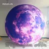 Ballon gonflable planète lune, éclairage violet, sphère de fête LED pour centre commercial et décoration de scène de Concert