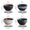 수제 일본 Donburi Bowl 대형 35oz 세라믹라면 국수를 제공하는 Udon 파스타 수프 샌드 블레이드 눈송이 얼룩 흰색 금속 검은 색을위한 식기
