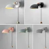 LED-Wandlampen mit Zugschalter, Macarons im europäischen Stil, minimalistisches Wohnzimmer, Schlafzimmer, Lese- und Nachttischlampe, drehbare Wandleuchte aus massivem Holz