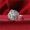 Epacket DHL vergoldeter Sterlingsilber-Blumen-Lila-Zirkon-Ring DHSR350 US-Größe 8; Modischer Damen-Schmuck aus 925er Silber mit drei Steinringen