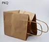 Opakowanie prezentowe 30pcs Whitebrown Kraft Paper Bag Małe torby z uchwytami Pakowanie Opakowanie ciasteczka na Wykaz 15x15x17cm12037952