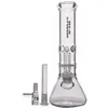 Base de bécher Dab Rigs Bubbler Narguilés Downstem Perc Heady Pipes à eau en verre Bong unique avec bol de 14 mm de 30 cm de haut