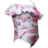 Maillots de bain pour bébés filles Sirène imprimé maillot de bain pour filles une pièce épaule inclinée vêtements de bain pour enfants costumes de natation d'été en gros DHW2807