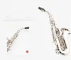 2020 Saxofone Soprano curvo sax prata instrumento musical Sintonizado-B com bocal transporte reed caso gratuito
