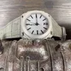 Hochwertiges Titanstahlgehäuse Octo 102858 2813 Automatik-Herrenuhr graues Zifferblatt Lederarmband Herren-Businessuhren